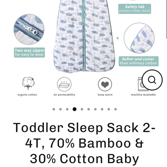 💥HP💥 Organic Cotton Muslin Elephant Print Toddler baby kids Sleep Sack 18-24 - Picture 11 of 11